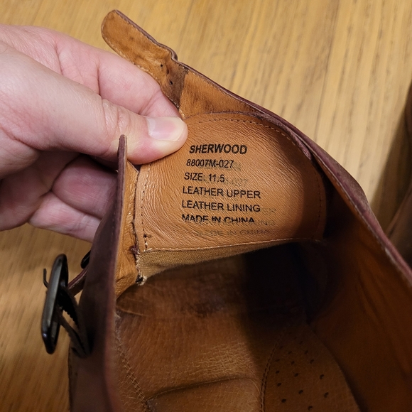 Size 11.5 Jump New York Burgundy Double Monkstraps - Picture 4 of 6